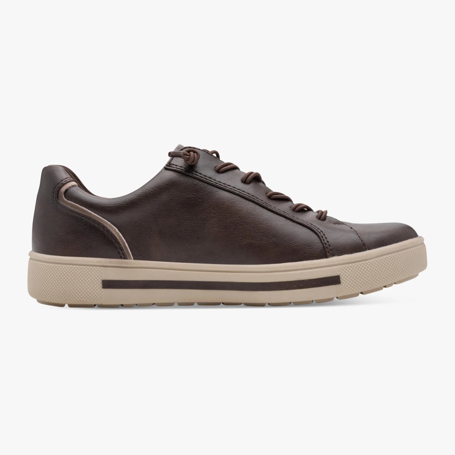 Jana Softline Mocca Brown Wide Fit Trainer with Zip