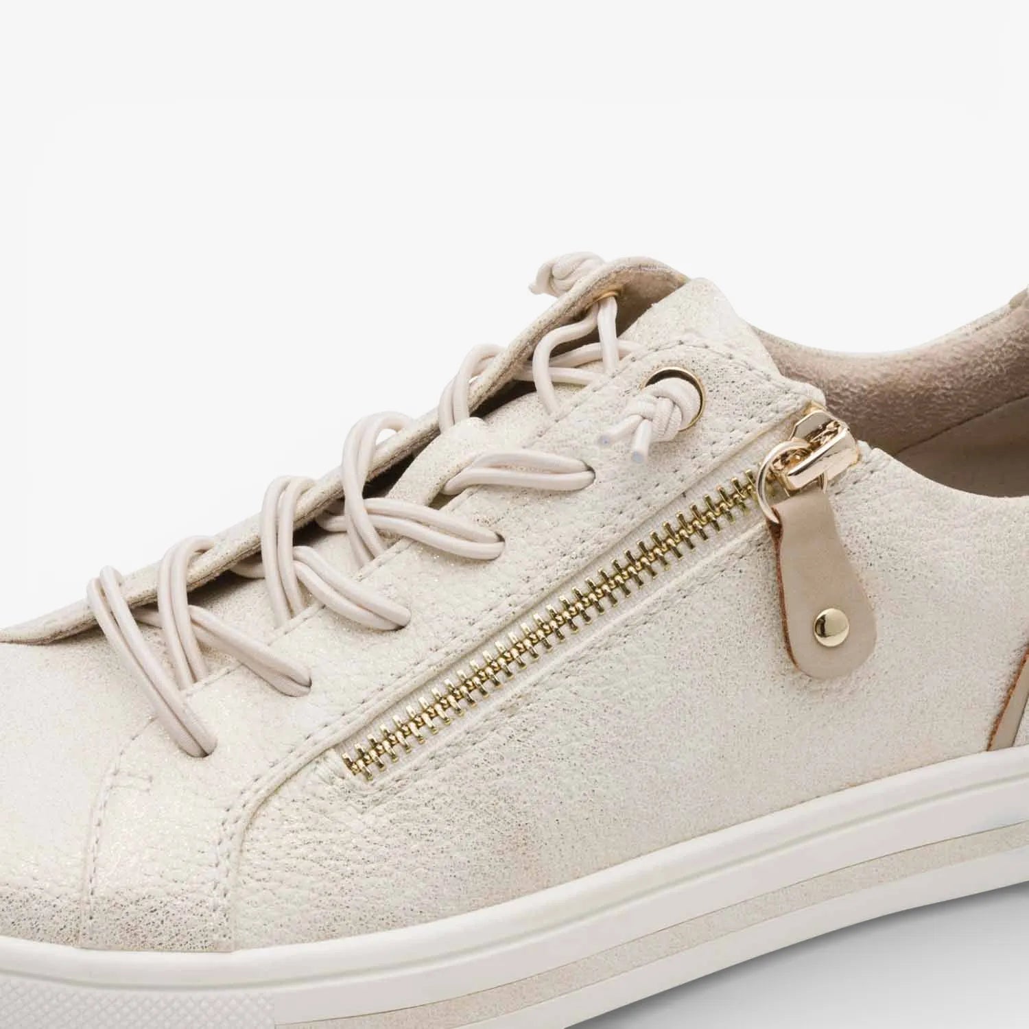 Jana Softline Cloudy Gold Bungee-Lace Trainers (Wide Fit H, Vegan) – 8-23660-42 949