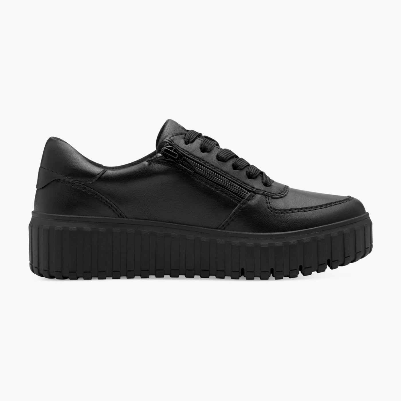 Jana Women's Black Vegan Trainer with Chunky Sole - Leavys Shoes