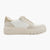 Jana Women’s Off-White Vegan Trainer with Gold Detail - Leavys Shoes
