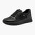 Jana Vegan Lace-Up Trainer in Black with Side Zip – TEX Comfort - Leavys Shoes