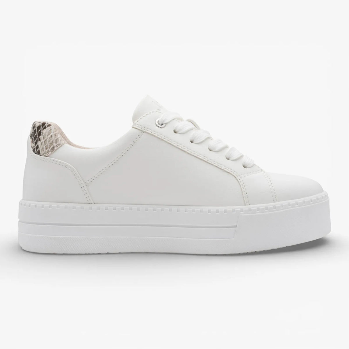 Jana Softline White Platform Trainer (Wide Fit H, Vegan) – 8-23767-43 100