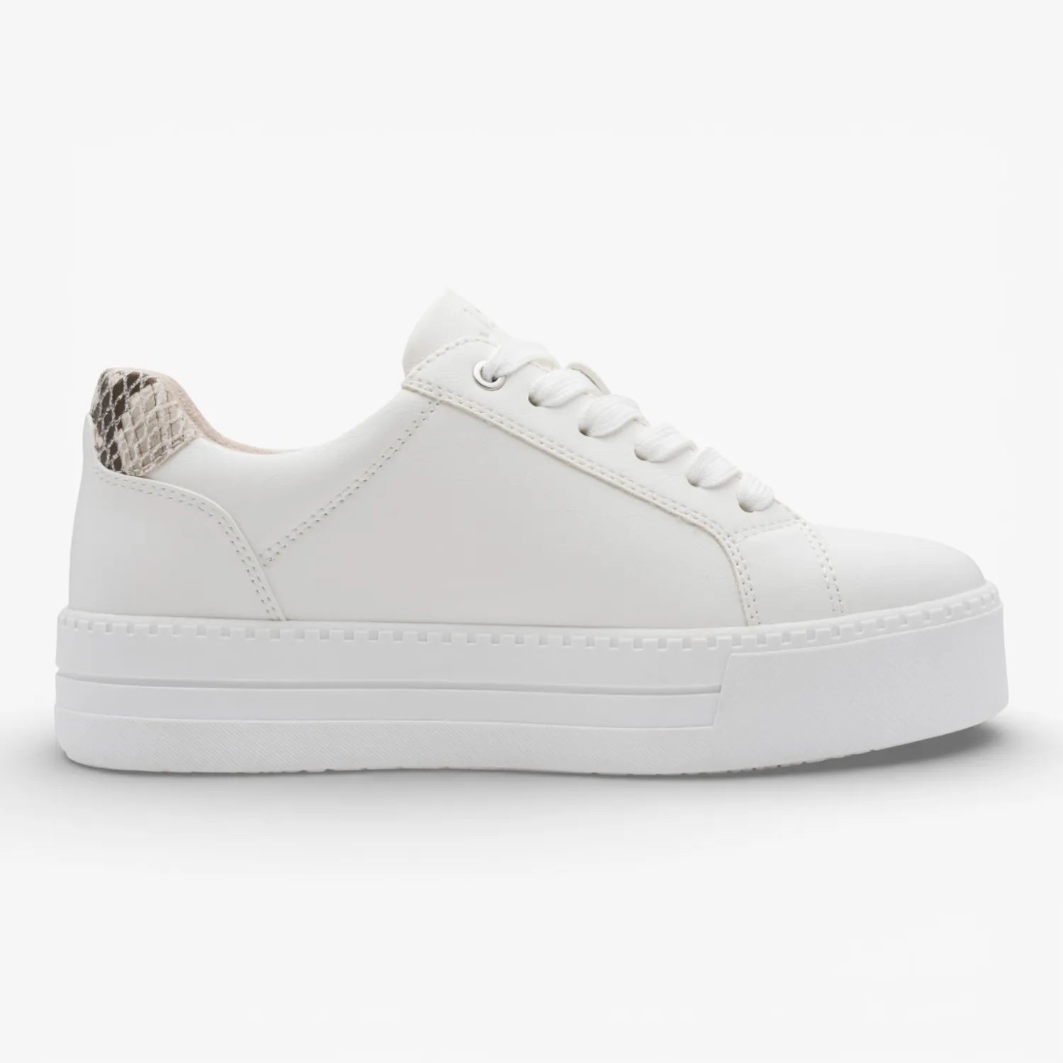 Jana Softline White Platform Trainer (Wide Fit H, Vegan) – 8-23767-43 100