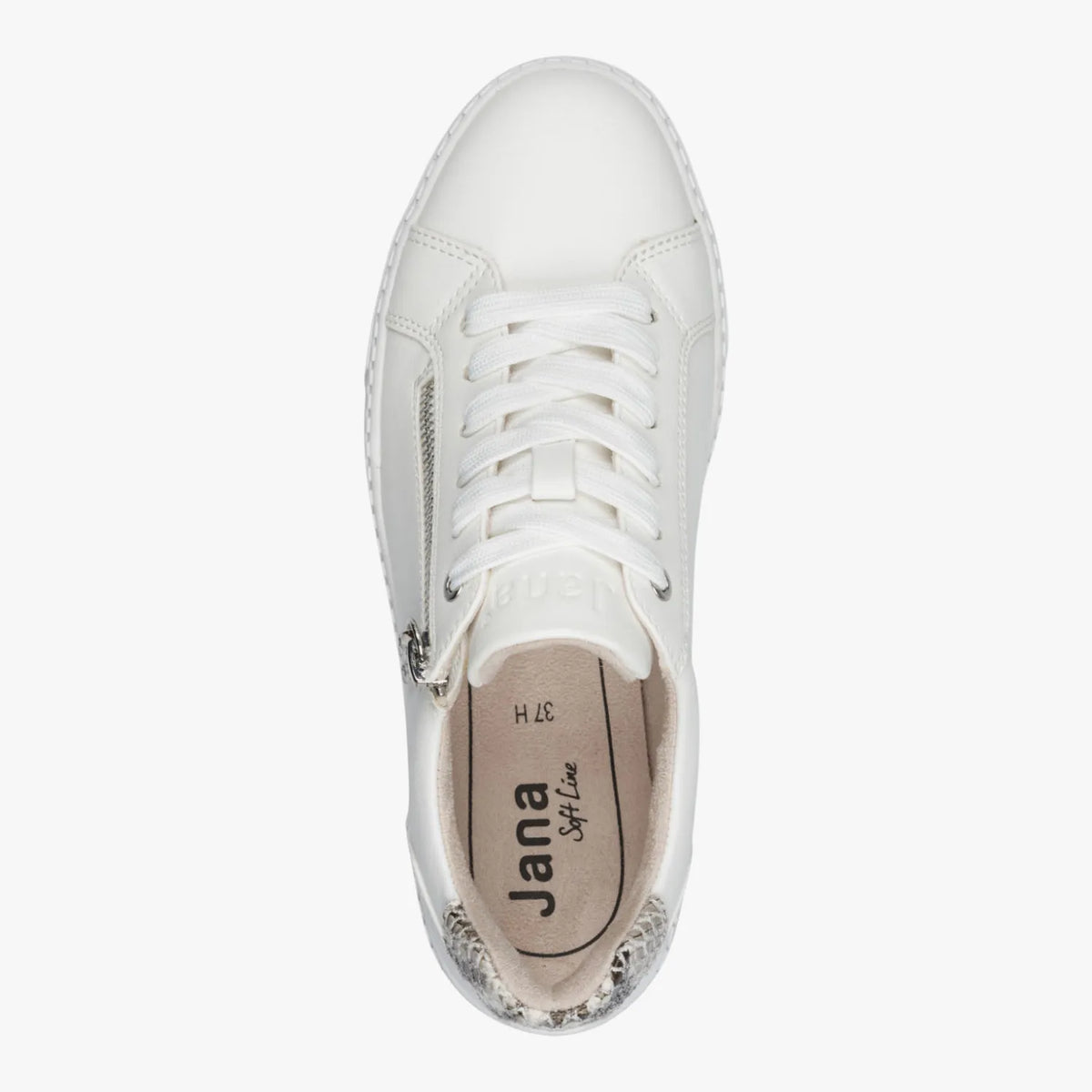 Jana Softline White Platform Trainer (Wide Fit H, Vegan) – 8-23767-43 100