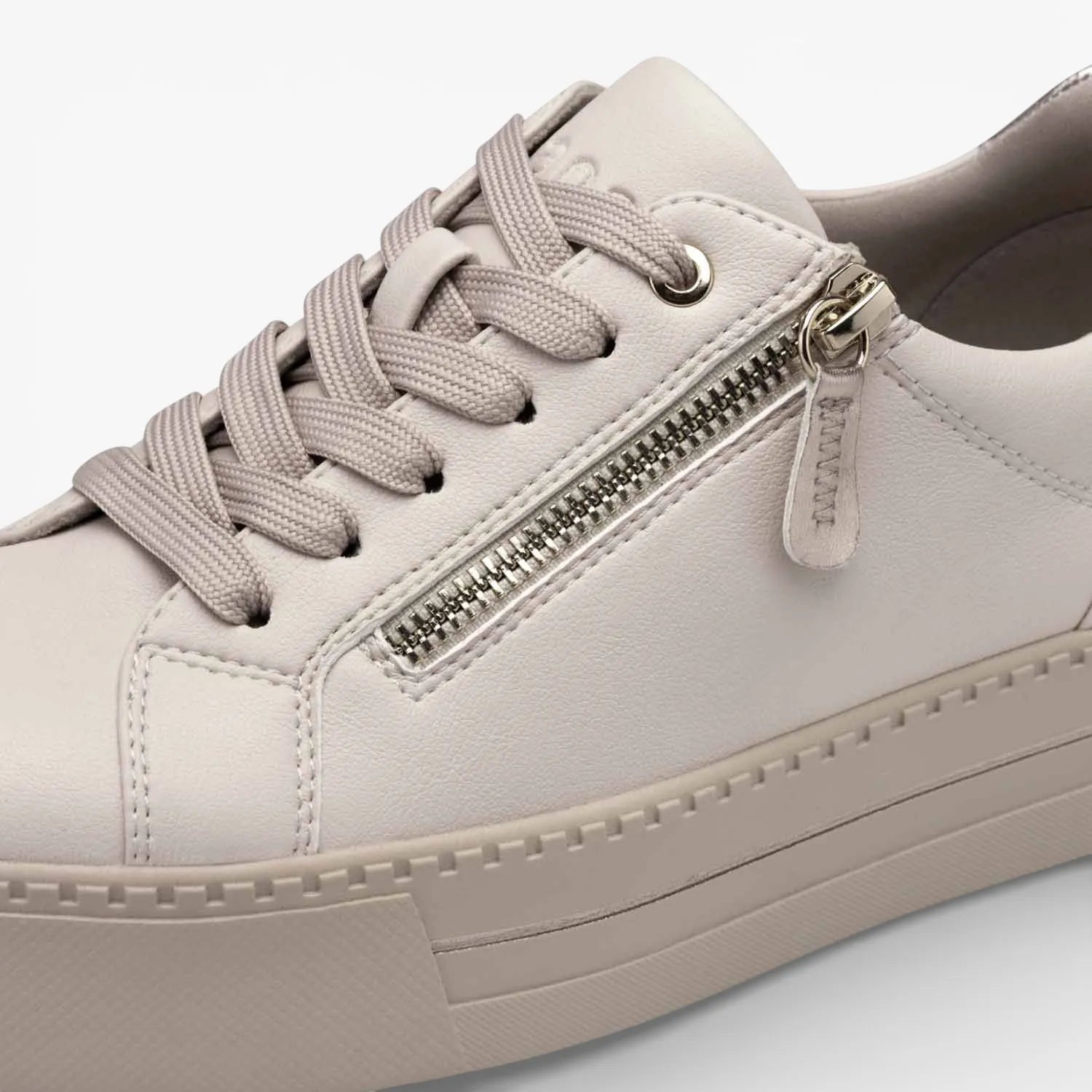 Jana Softline Ivory Platform Trainer (Wide Fit H, Vegan) – 8-23767-43 411