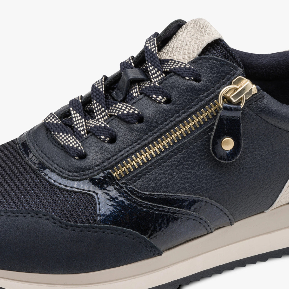 Jana Softline Navy Wide Fit Zip Trainers
