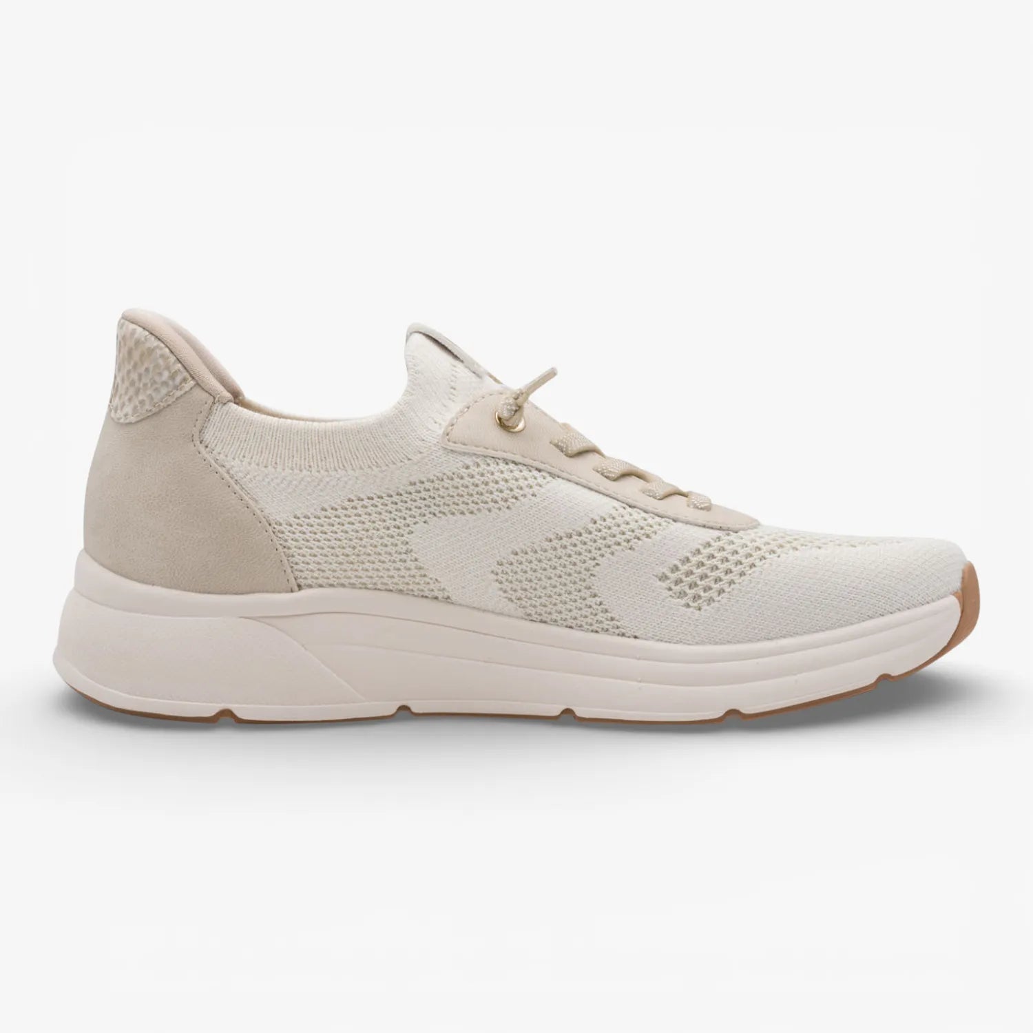 Jana Softline Beige/Gold Trainer (Wide Fit H, Step-In) – 8-23777-46 499