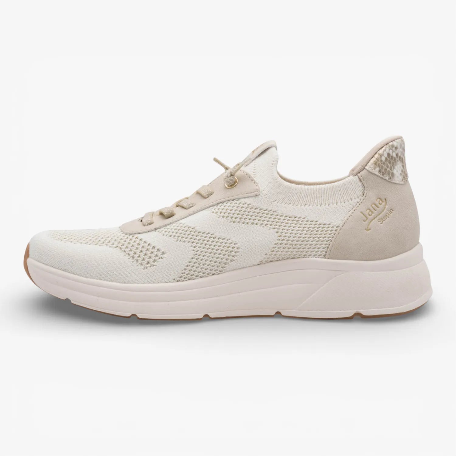 Jana Softline Beige/Gold Trainer (Wide Fit H, Step-In) – 8-23777-46 499