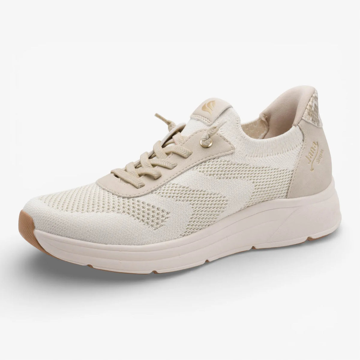 Jana Softline Beige/Gold Trainer (Wide Fit H, Step-In) – 8-23777-46 499