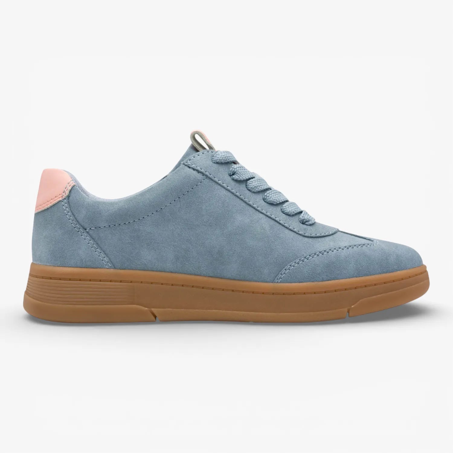Jana Sky/Peach Suede-Feel Trainer (Wide Fit H)