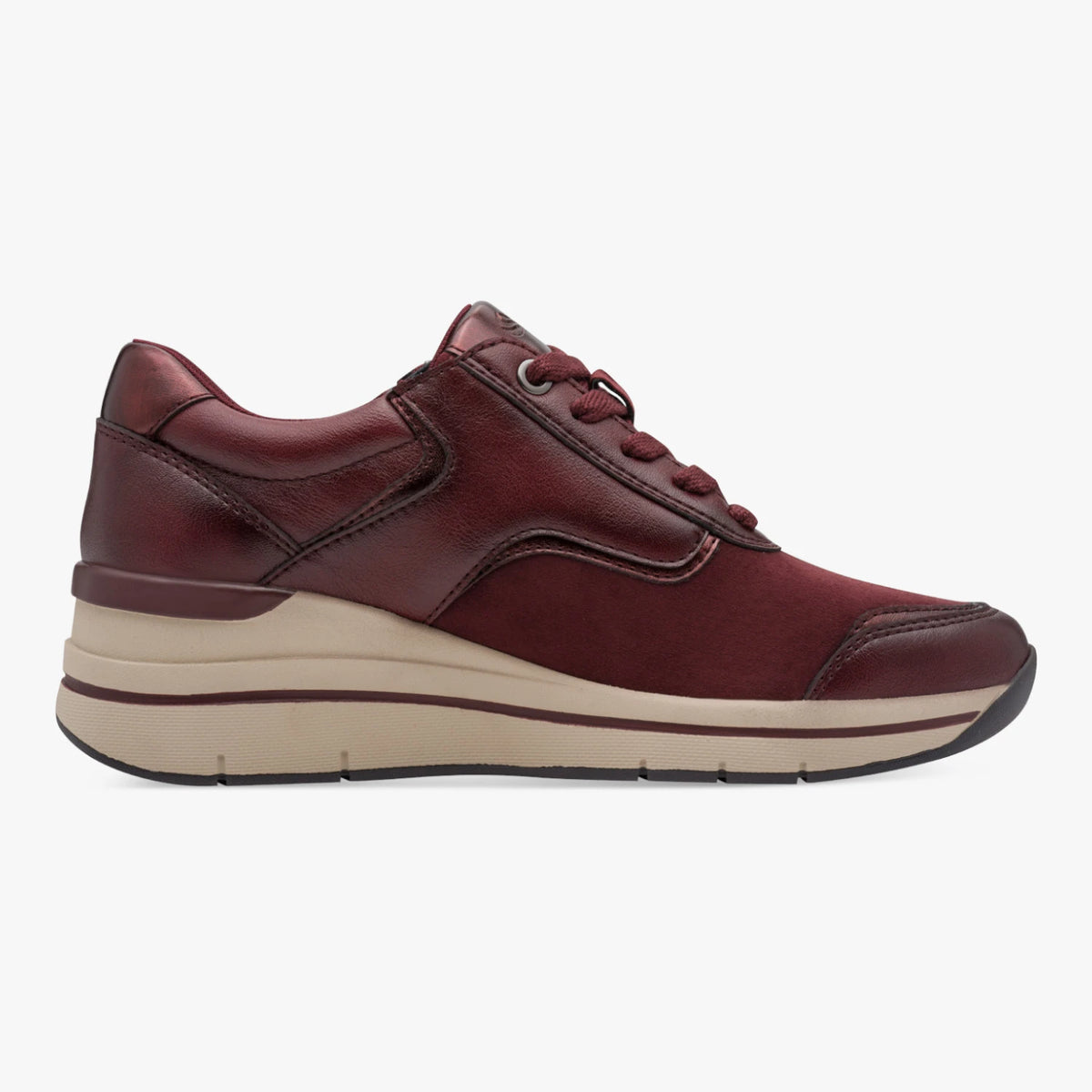 Jana Softline Bordeaux Wide Fit Wedge Trainers