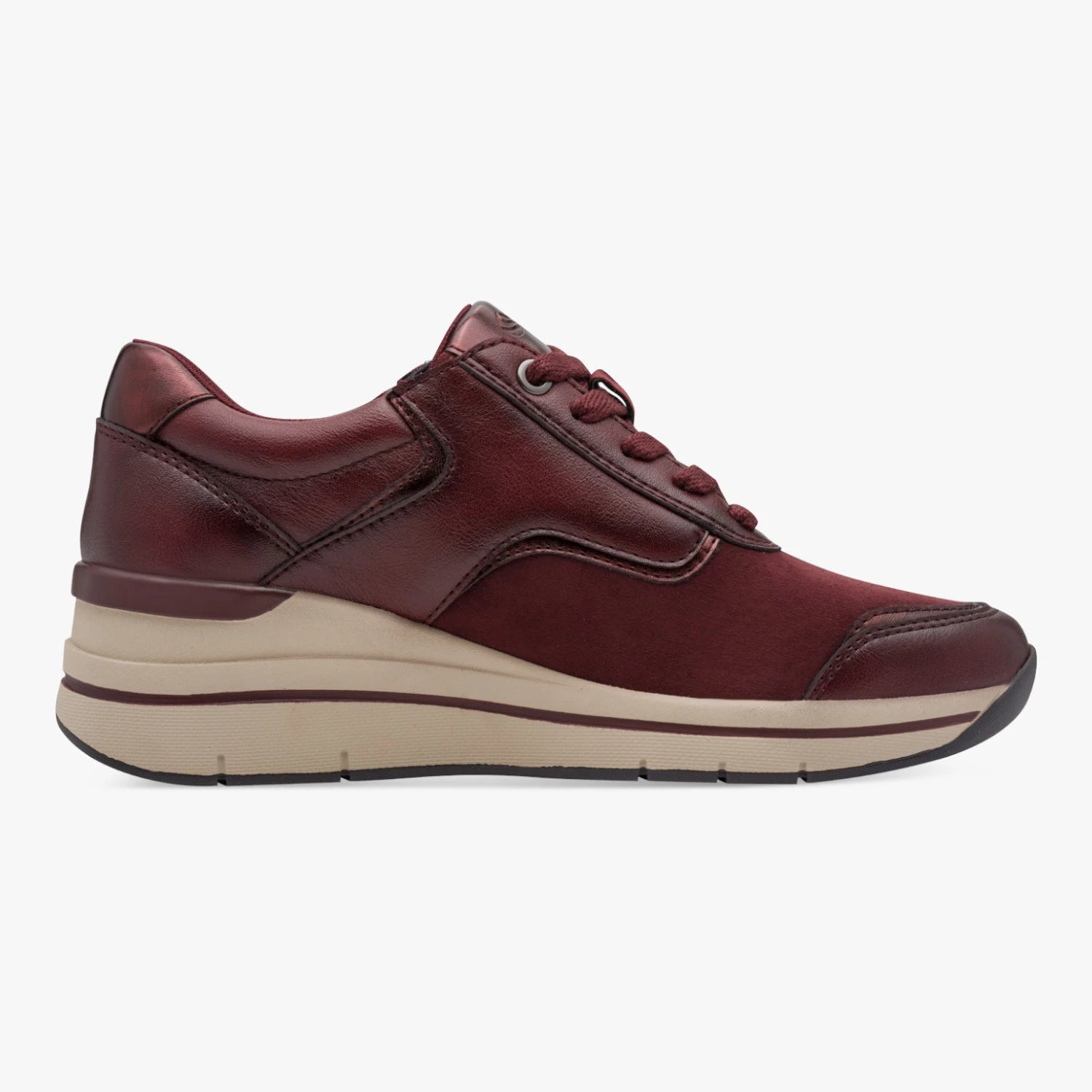 Jana Softline Bordeaux Wide Fit Wedge Trainers