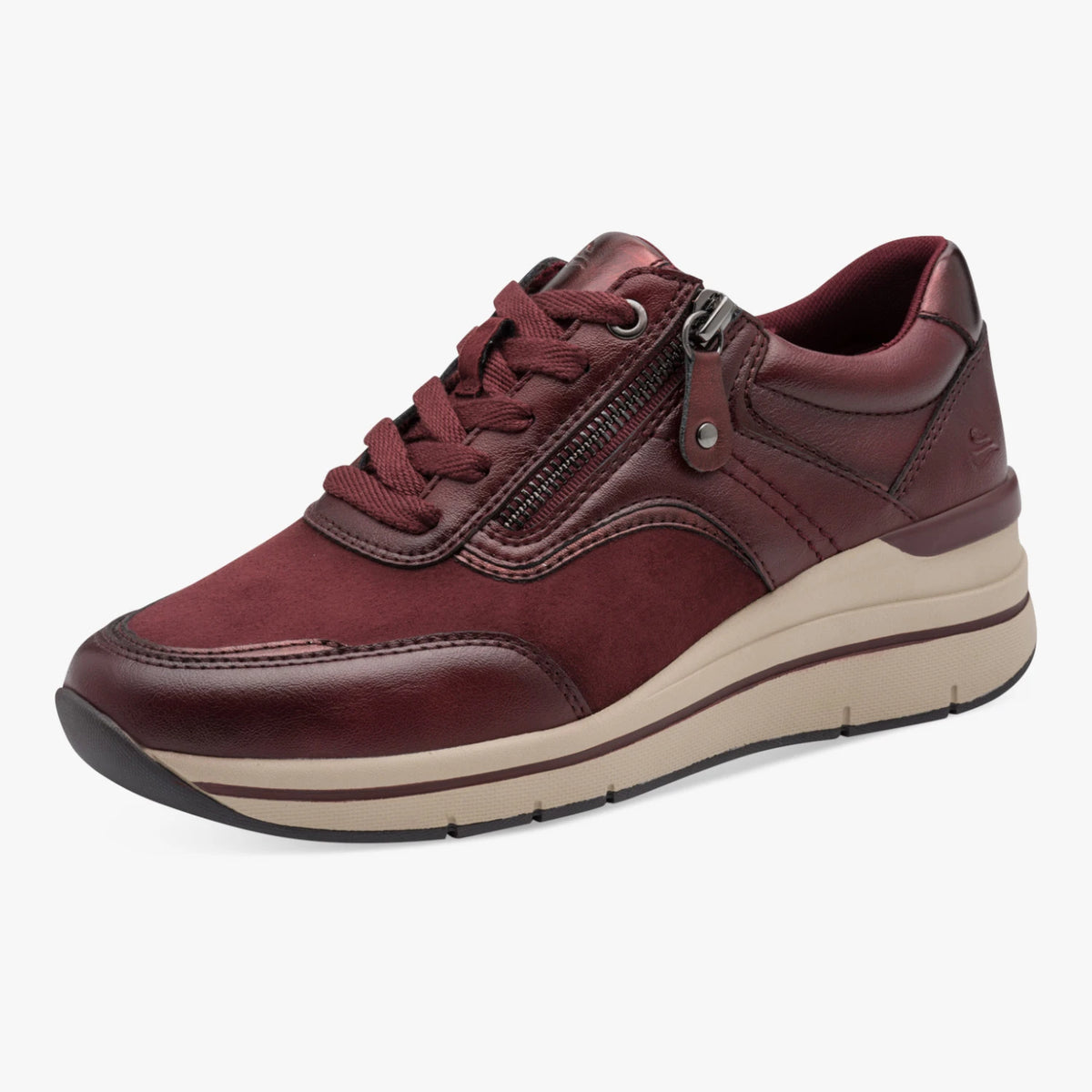 Jana Softline Bordeaux Wide Fit Wedge Trainers