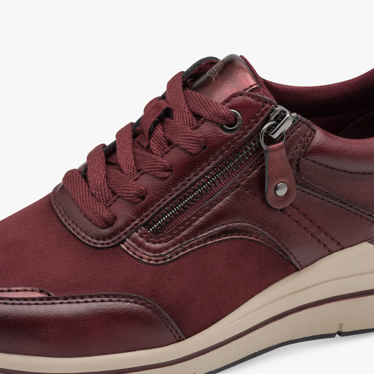 Jana Softline Bordeaux Wide Fit Wedge Trainers