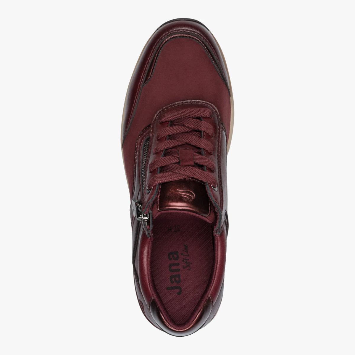 Jana Softline Bordeaux Wide Fit Wedge Trainers