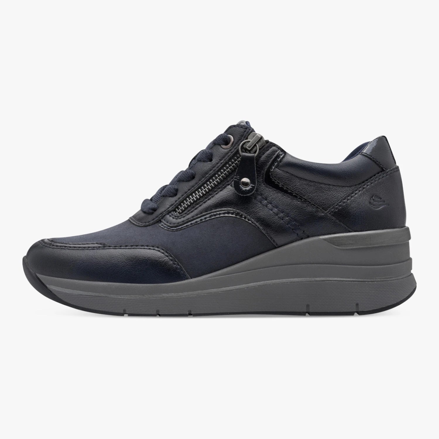 Jana Softline Navy Wide Fit Wedge Trainers