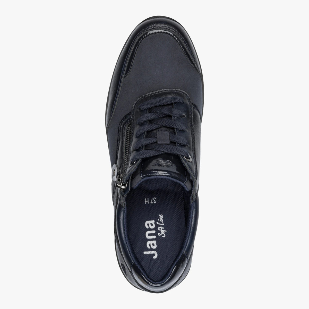 Jana Softline Navy Wide Fit Wedge Trainers