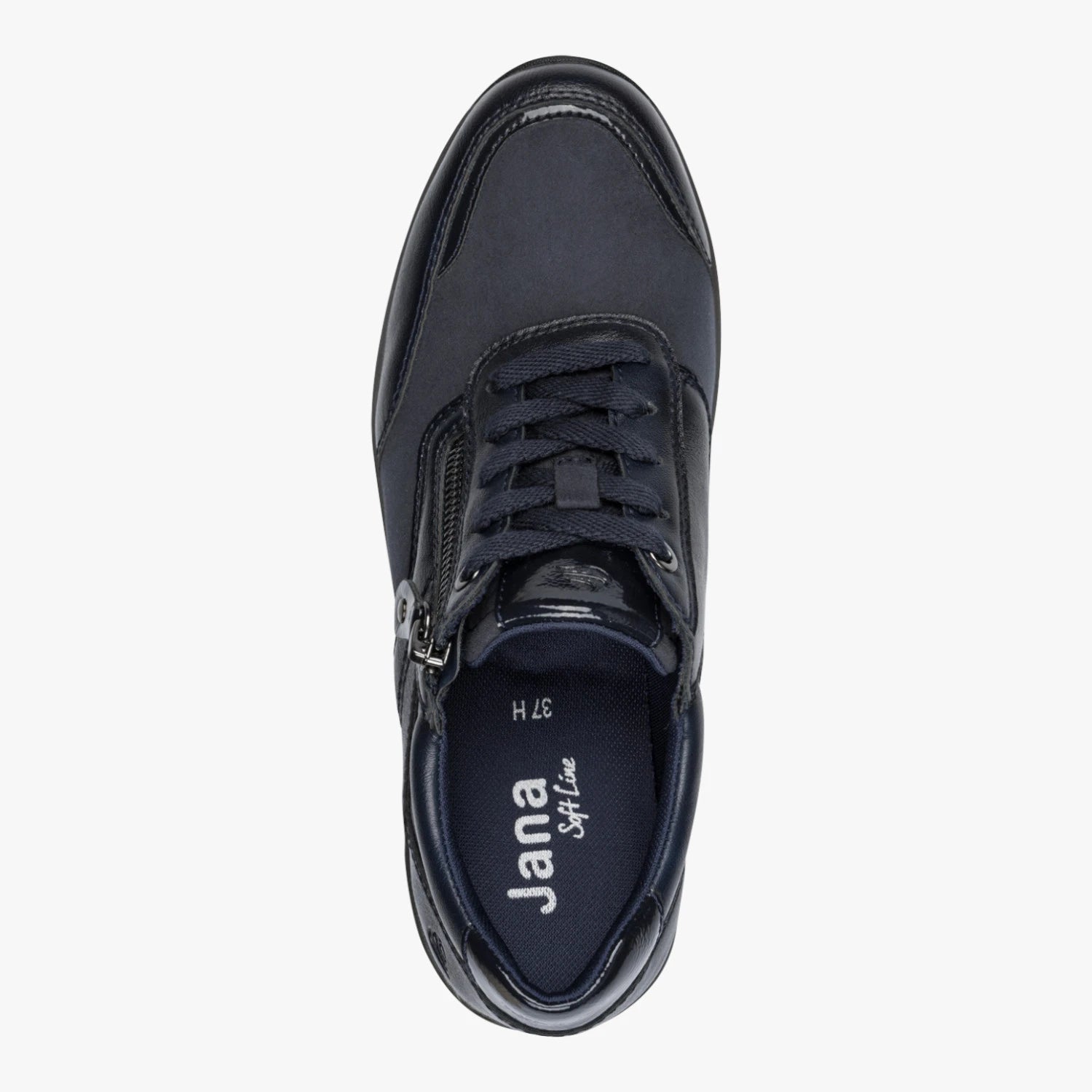 Jana Softline Navy Wide Fit Wedge Trainers