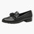 Jana Black Wide Fit Vegan Slip-On Loafers with Chain Detail