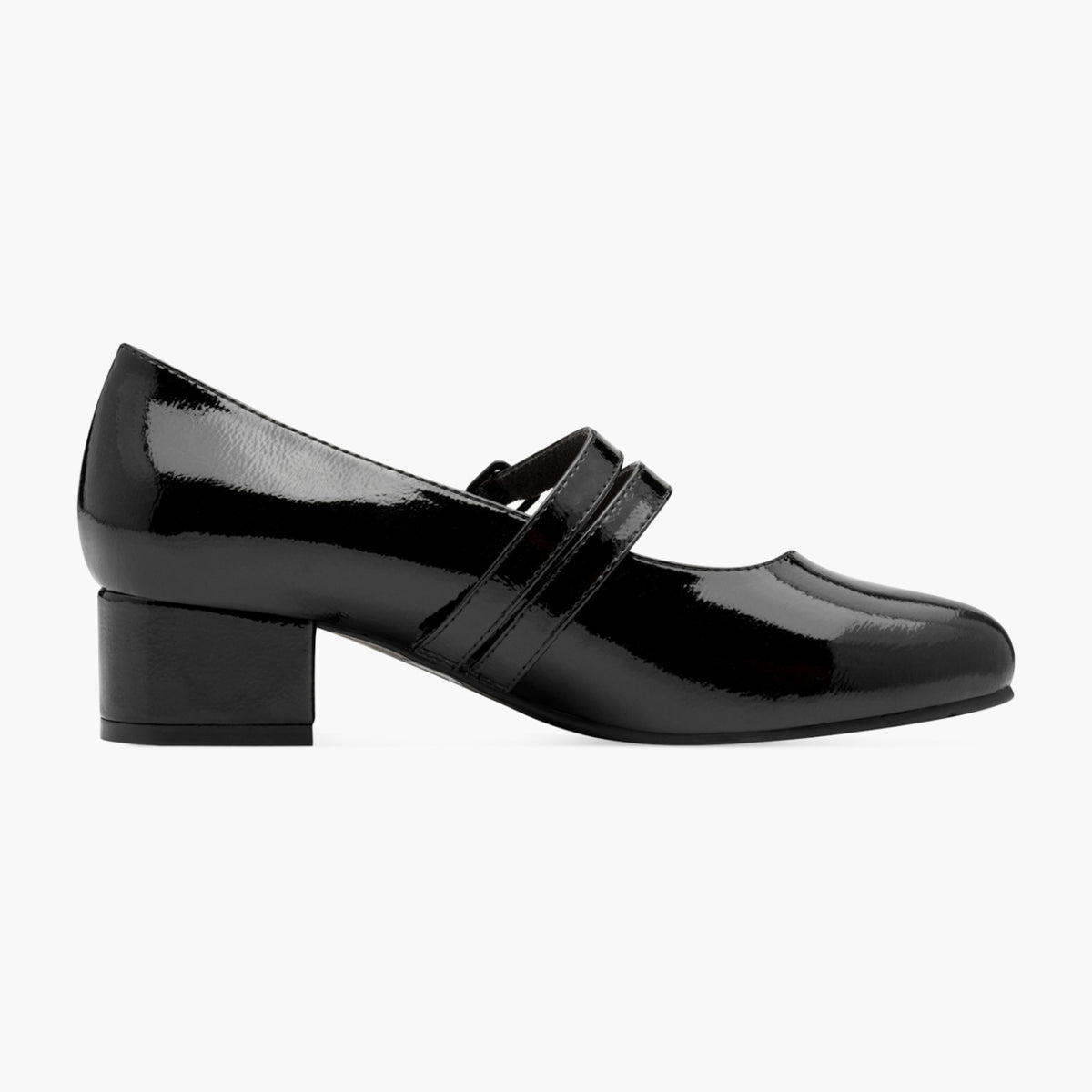 Jana Vegan Black Mary Jane Court Shoe with Double Strap - Leavys Shoes
