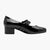 Jana Vegan Black Mary Jane Court Shoe with Double Strap