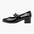 Jana Vegan Black Mary Jane Court Shoe with Double Strap