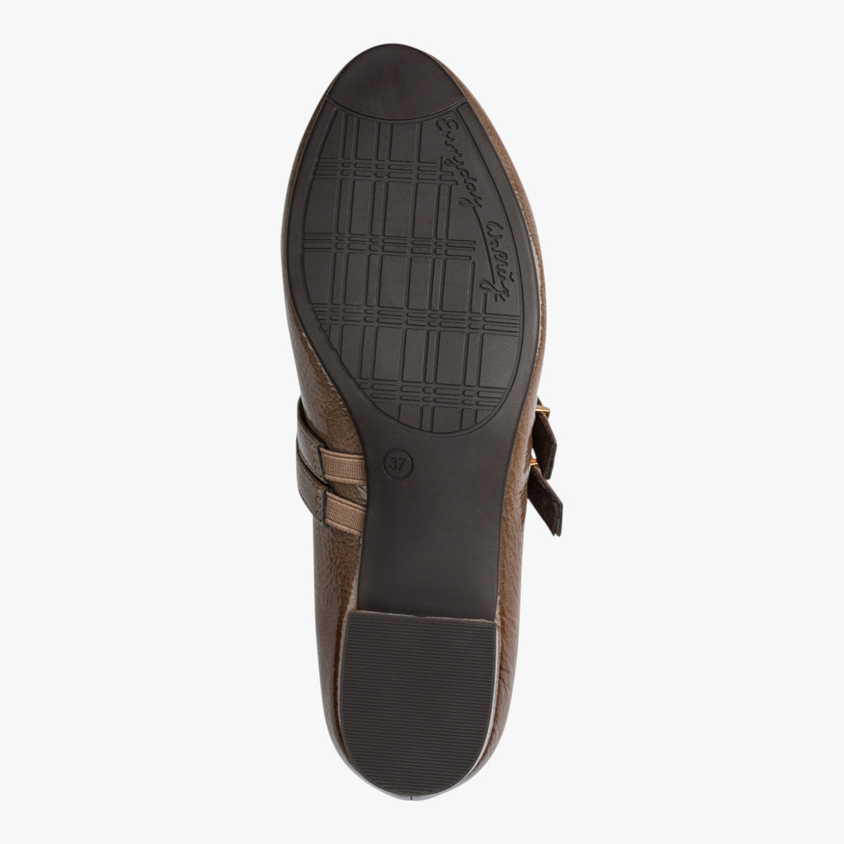 Jana Softline Taupe Patent Wide Fit Court Shoe