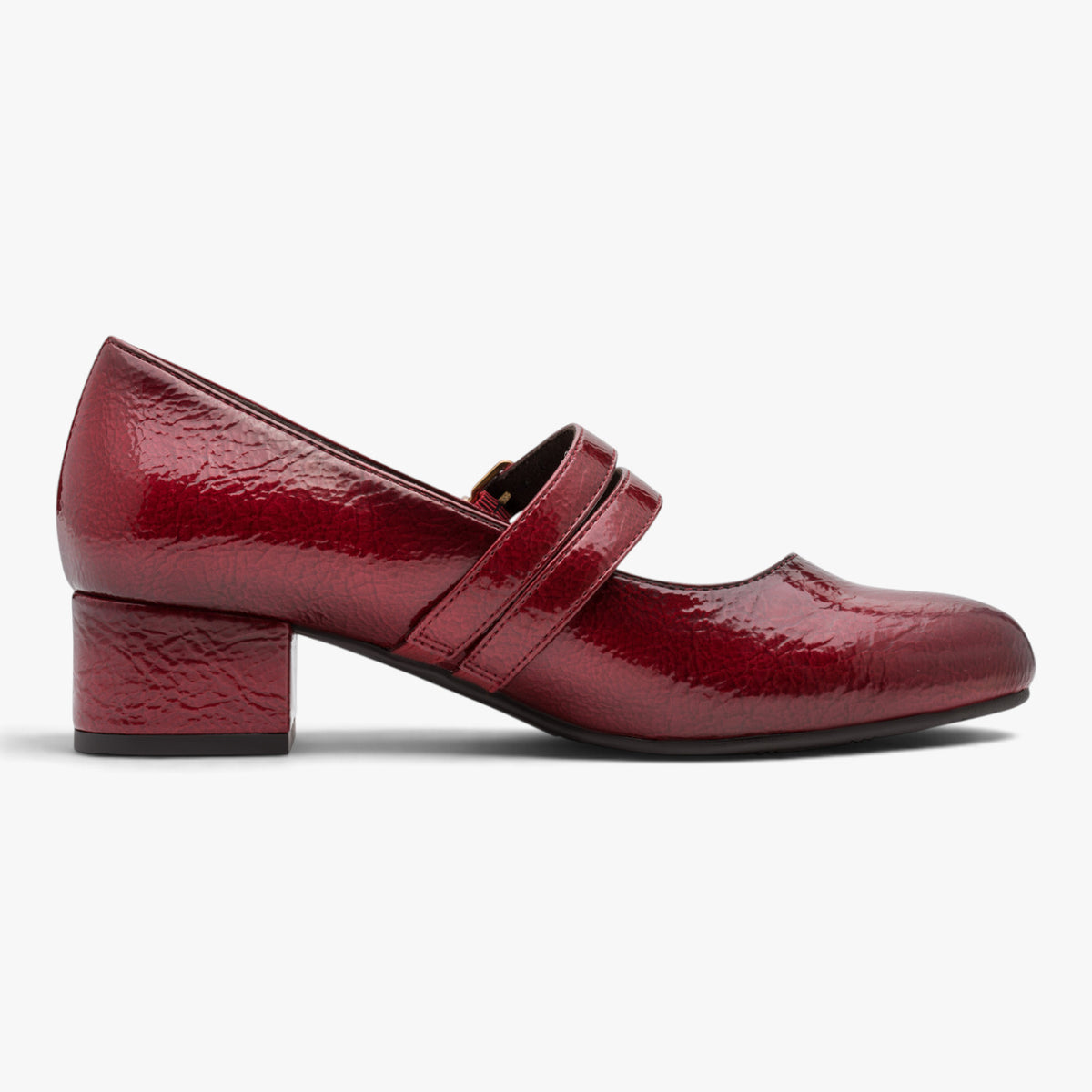 Jana Softline Fire Red Patent Wide Fit Court Shoe