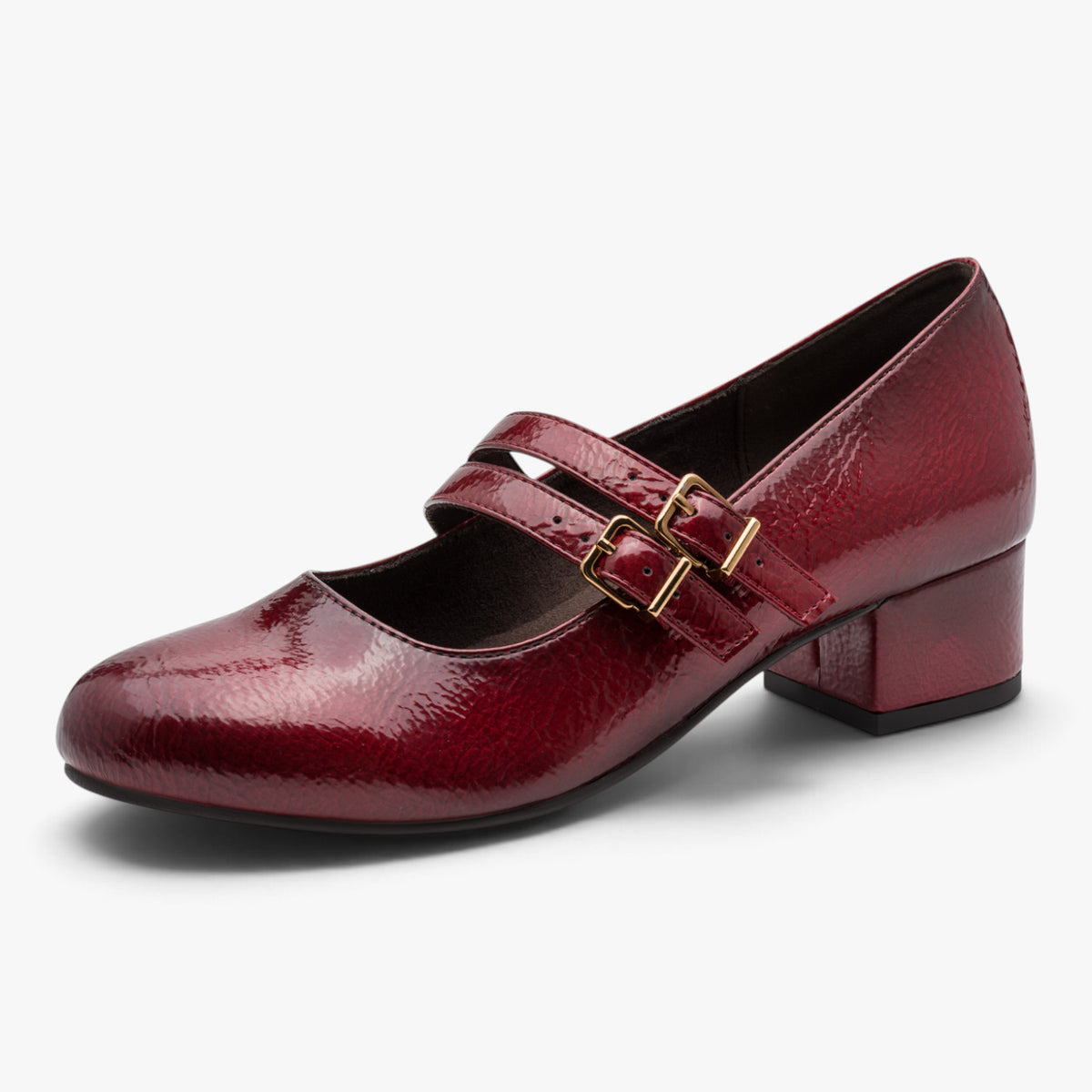 Jana Softline Fire Red Patent Wide Fit Court Shoe
