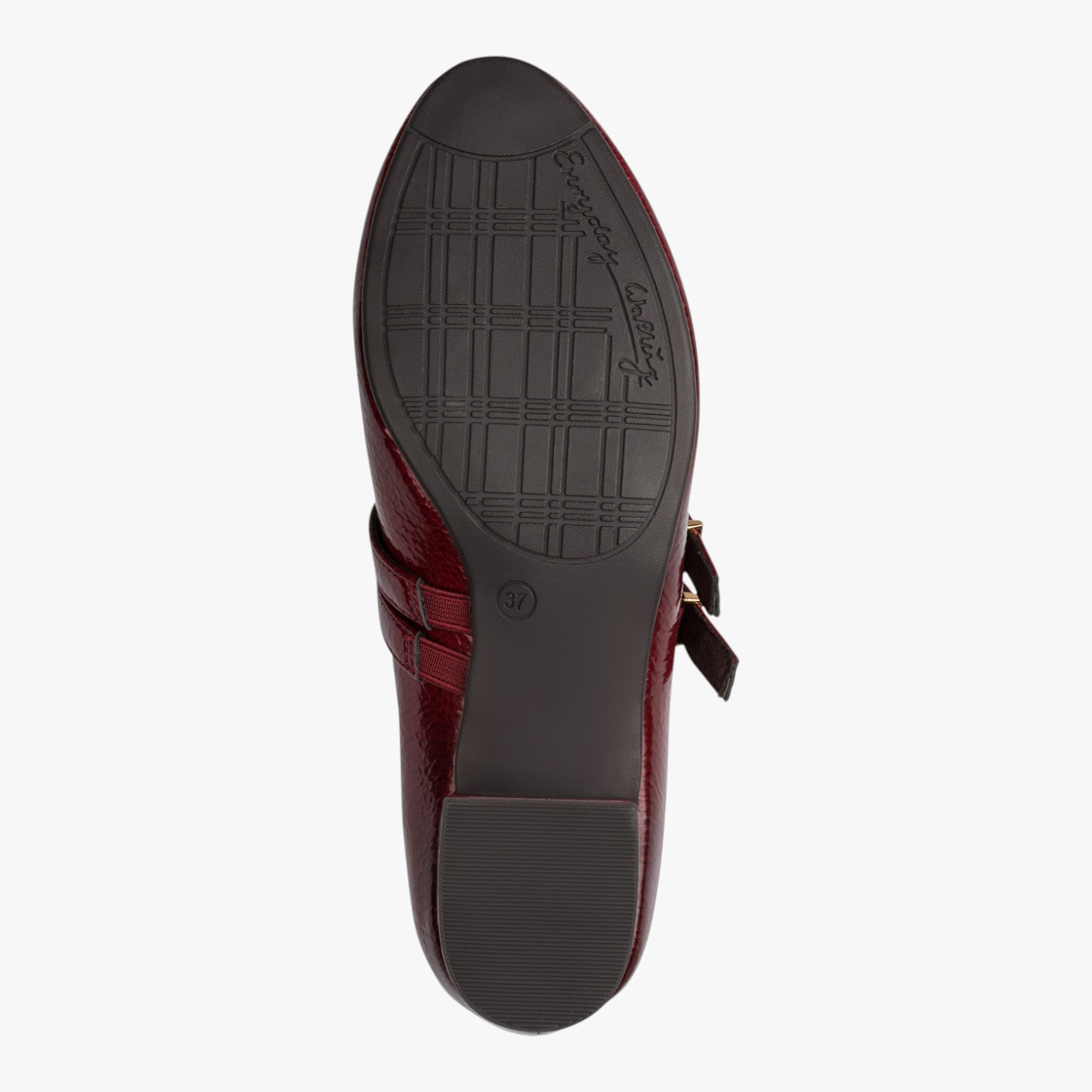 Jana Softline Fire Red Patent Wide Fit Court Shoe
