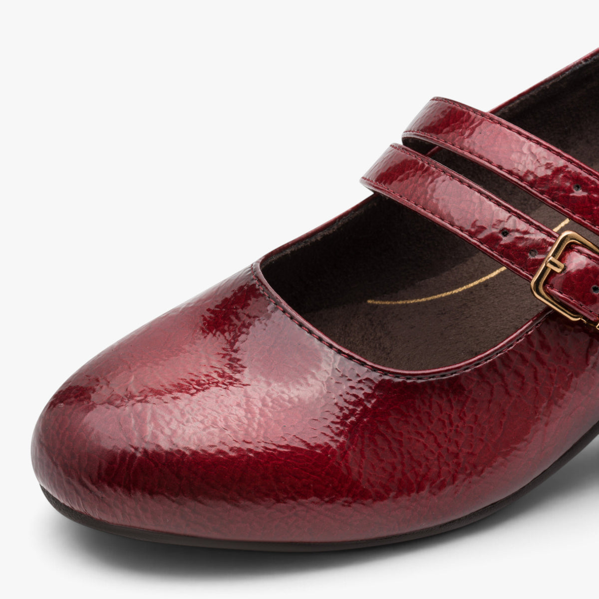Jana Softline Fire Red Patent Wide Fit Court Shoe