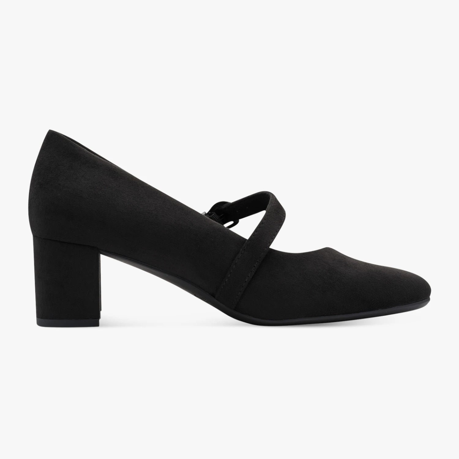 Jana Softline Black Wide Fit Mary Jane Court Shoe