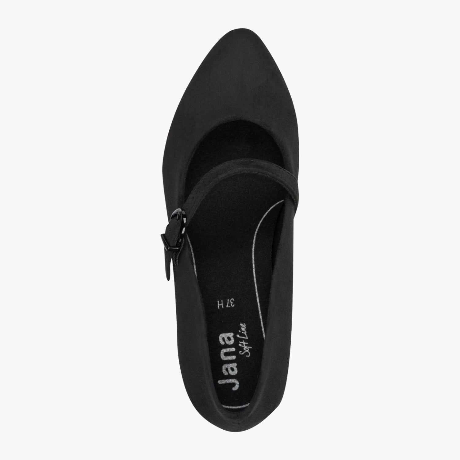 Jana Softline Black Wide Fit Mary Jane Court Shoe