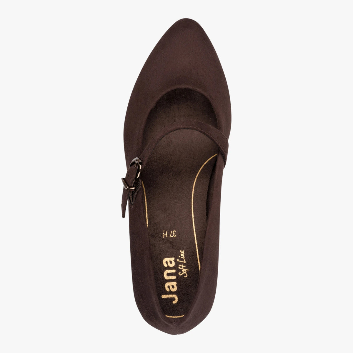Jana Softline Mocha Brown Wide Fit Mary Jane Heels