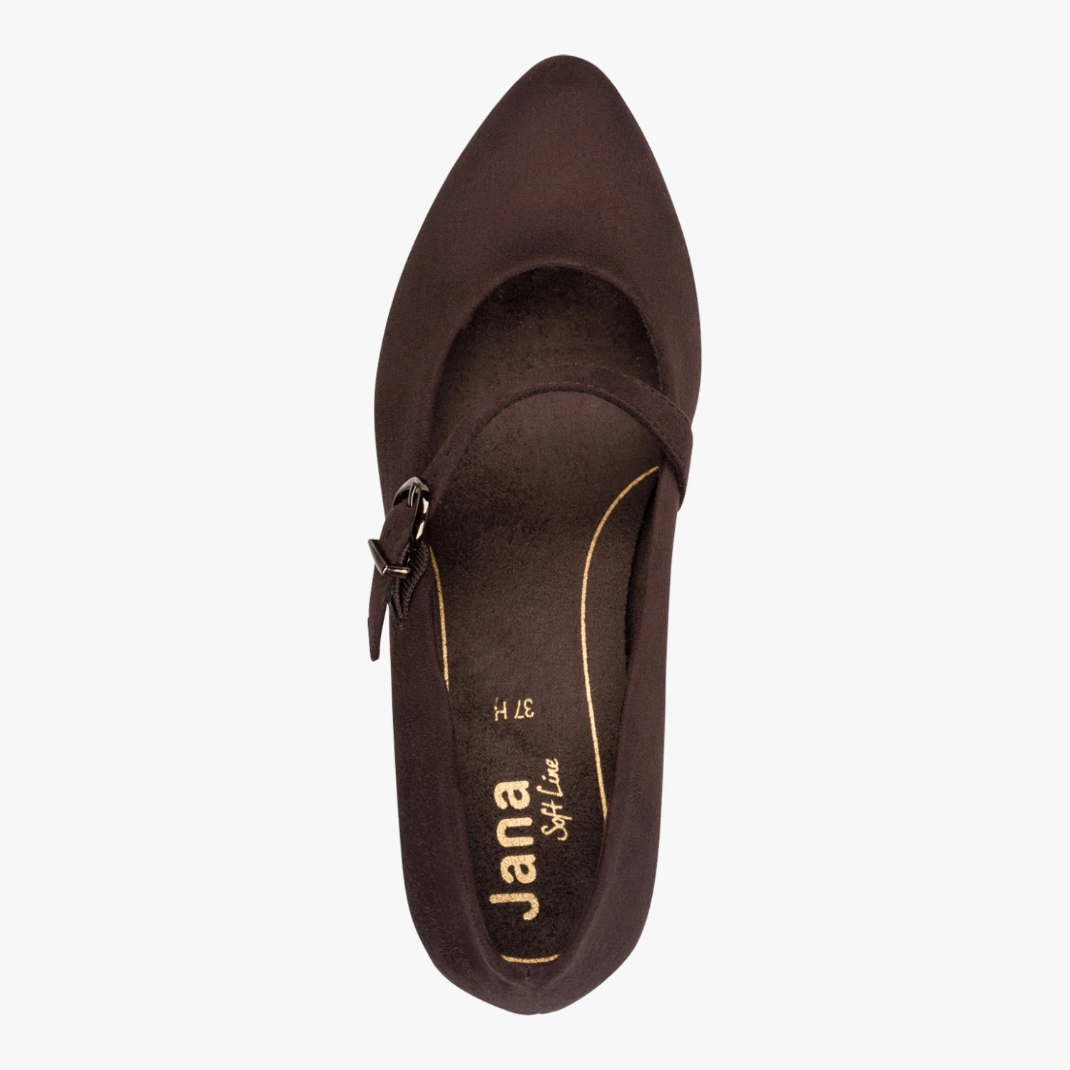 Jana Softline Mocha Brown Wide Fit Mary Jane Heels