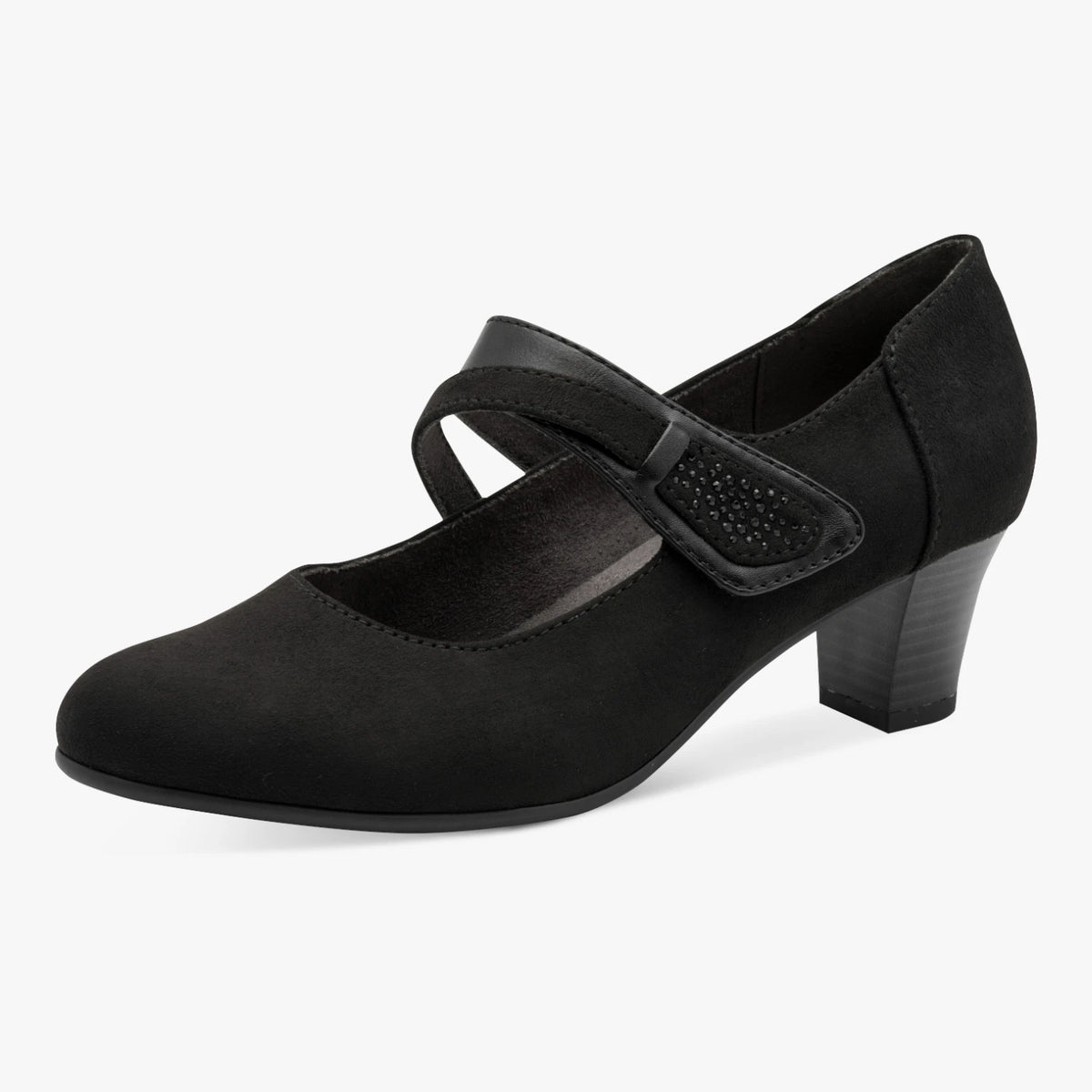 Jana Softline Black Wide Fit Mary Jane Heels