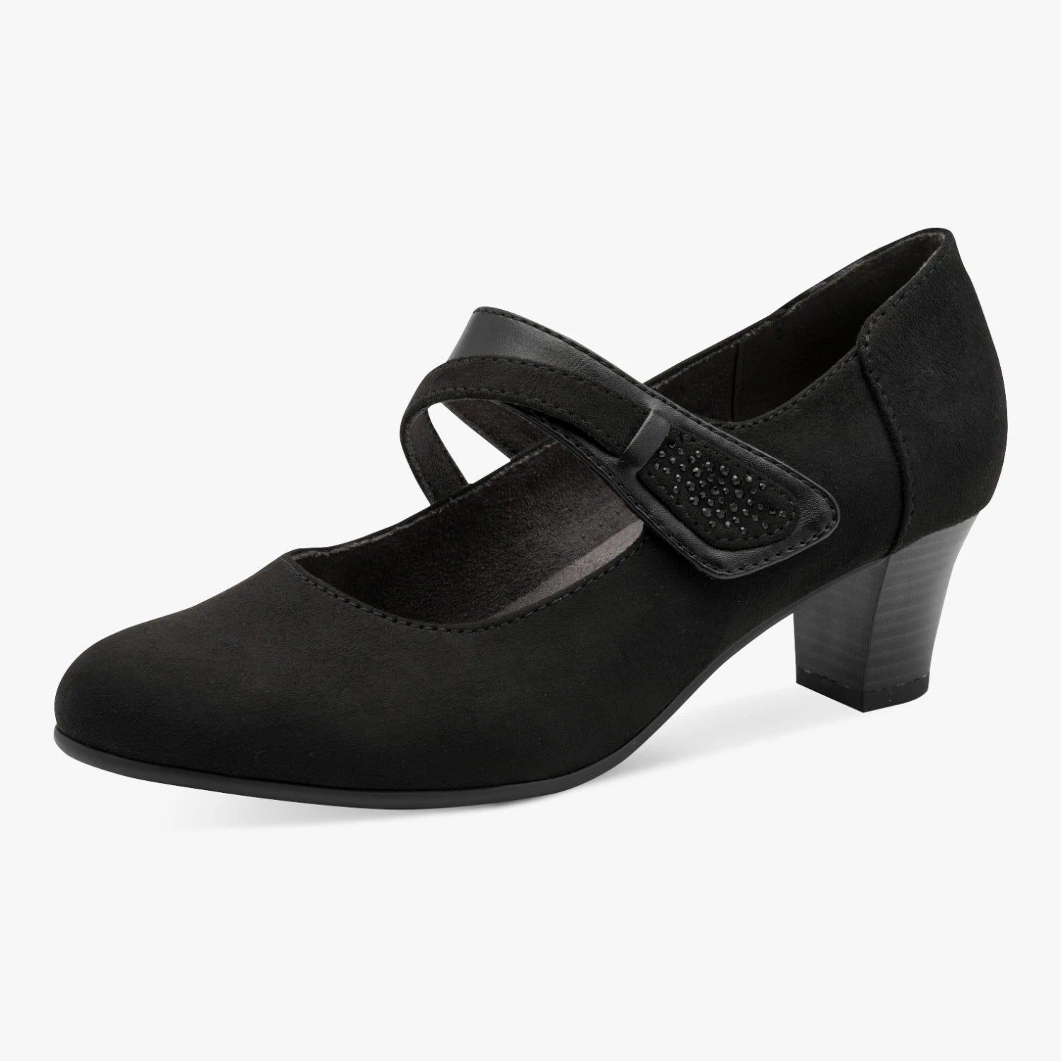 Jana Softline Black Wide Fit Mary Jane Heels