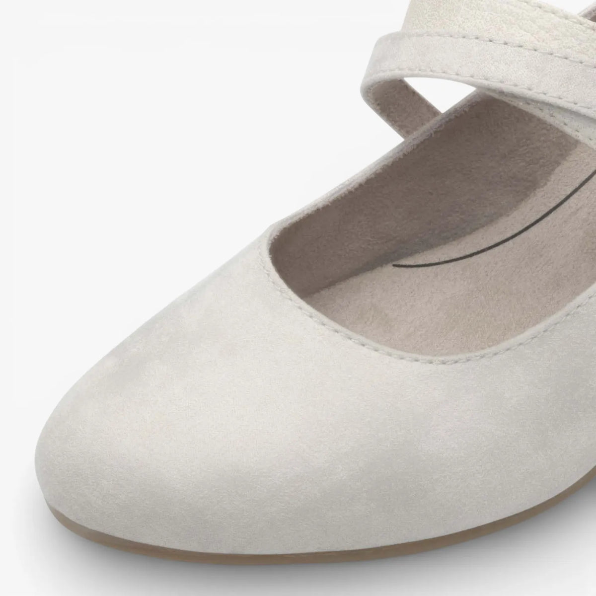 Jana Softline Beige/Gold Court Shoe (Wide Fit H, Vegan) – 8-24464-42 499