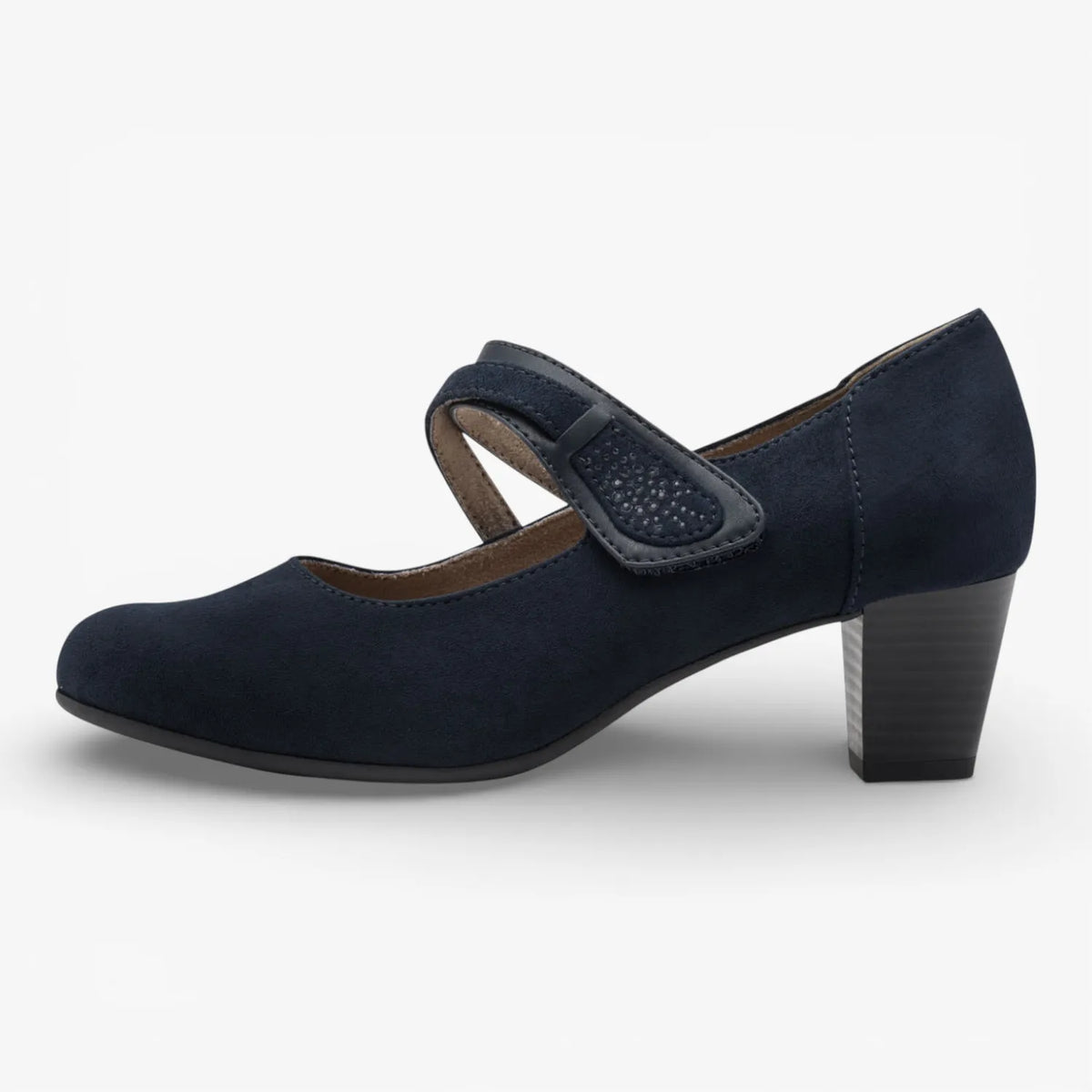 Jana Softline Navy Court Shoe (Wide Fit H, Vegan) – 8-24464-42 805
