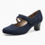 Jana Softline Navy Low Block Heel – Wide Fit & Cushioned Comfort - Leavys Shoes