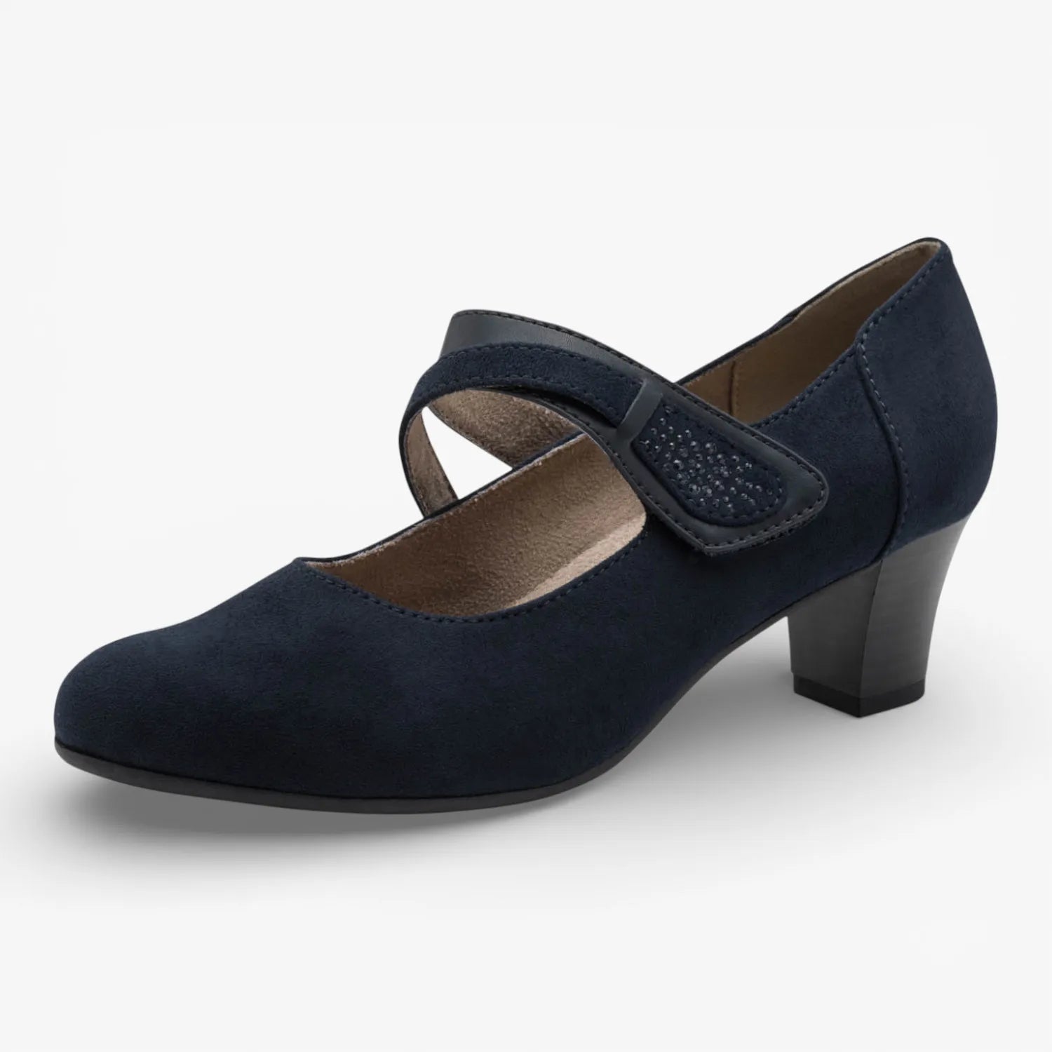 Jana Softline Navy Court Shoe (Wide Fit H, Vegan) – 8-24464-42 805