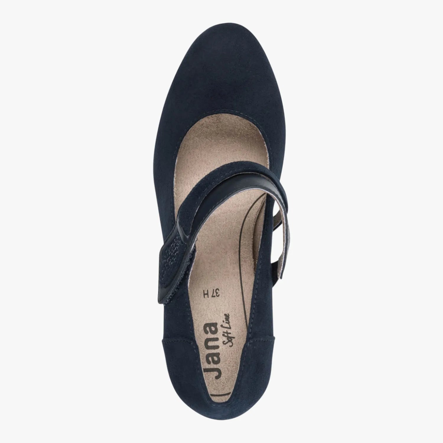 Jana Softline Navy Court Shoe (Wide Fit H, Vegan) – 8-24464-42 805