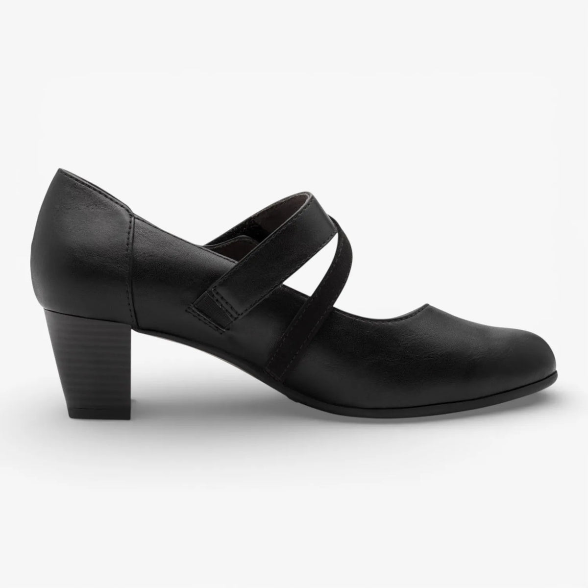 Jana Softline Black Court Shoe (Wide Fit H, Vegan) – 8-24465-43 001