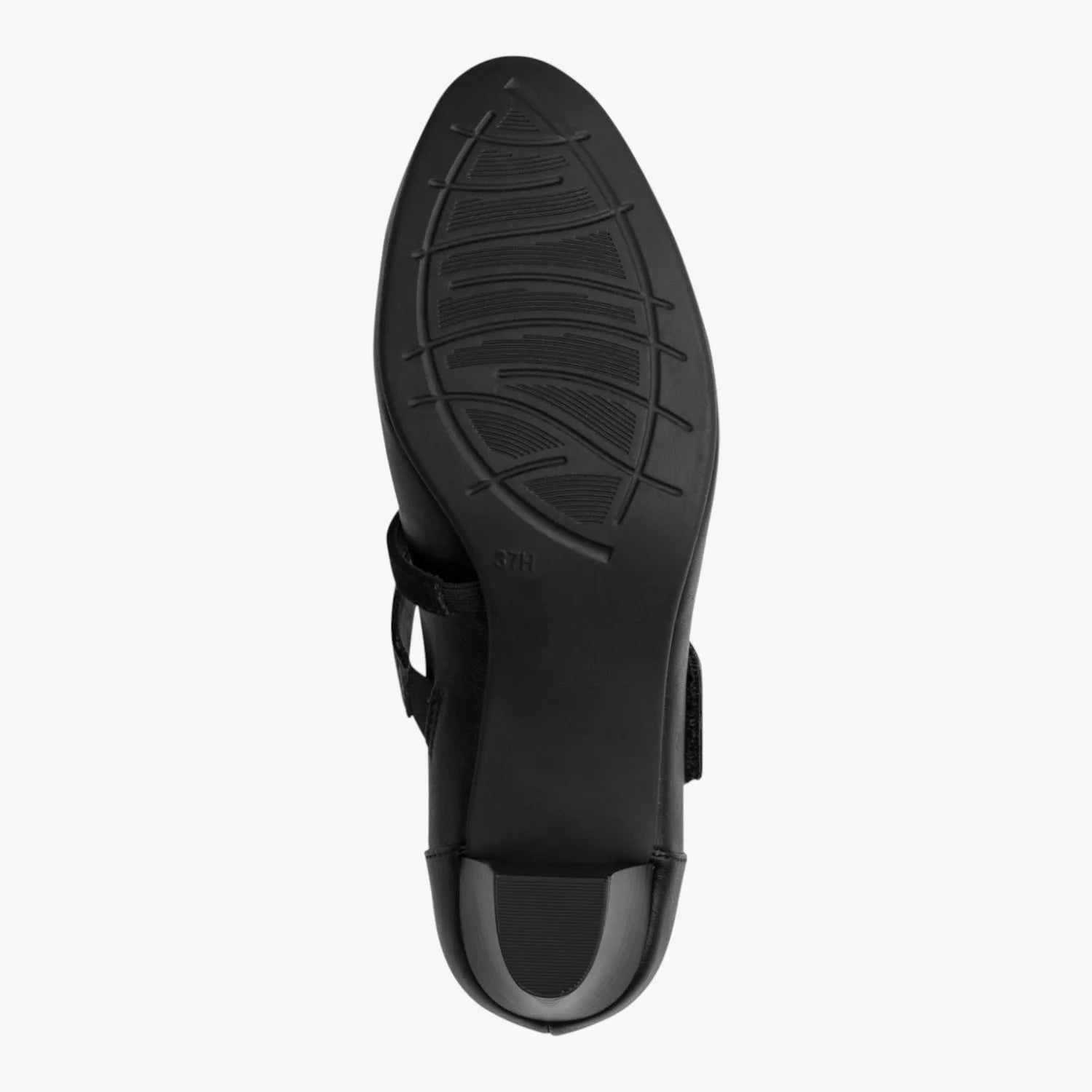 Jana Softline Black Court Shoe (Wide Fit H, Vegan) – 8-24465-43 001