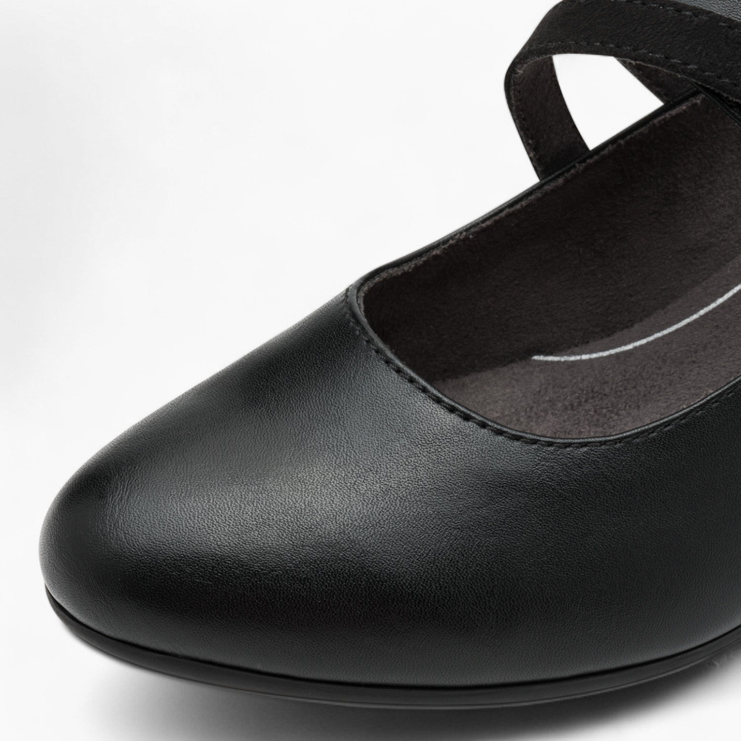 Jana Softline Black Low Block Heel – Wide Fit with Cushioned Insole