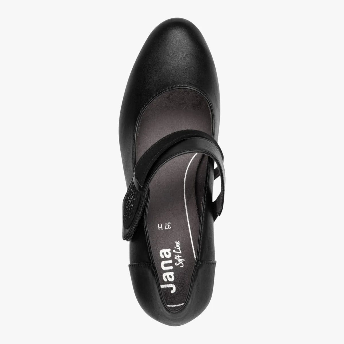 Jana Softline Black Court Shoe (Wide Fit H, Vegan) – 8-24465-43 001