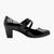 Jana Black Patent Mary Jane with Velcro Strap & Block Heel