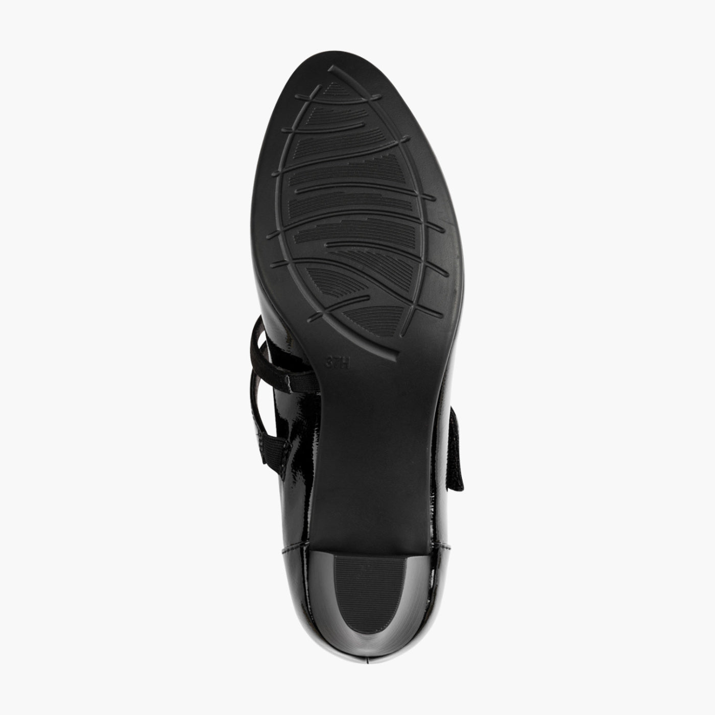 Jana Black Patent Mary Jane with Velcro Strap & Block Heel