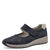 Front view of Jana Navy Shoe with beige detail.