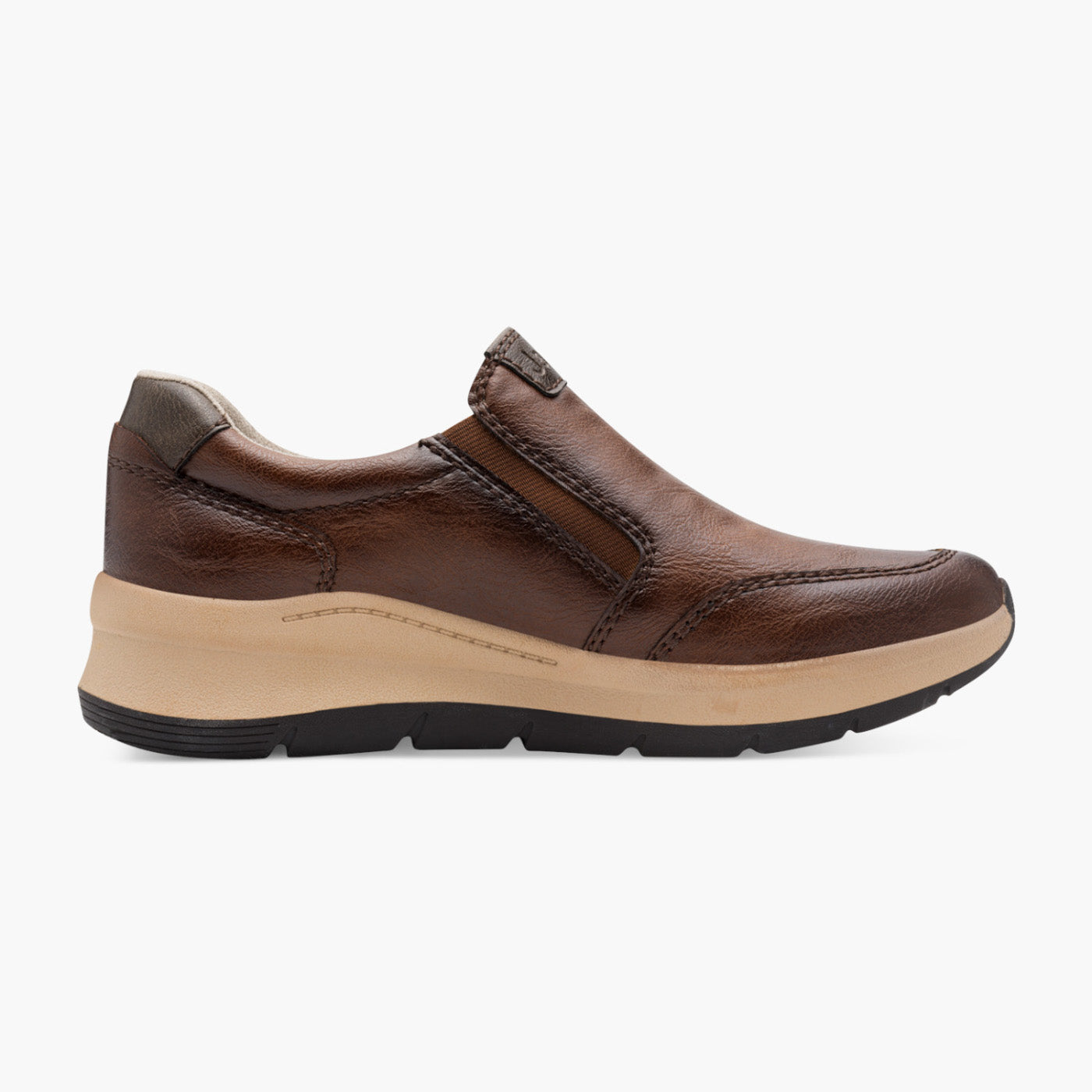 Jana Vegan Brown Slip-On Trainers with TEX Comfort - Leavys Shoes